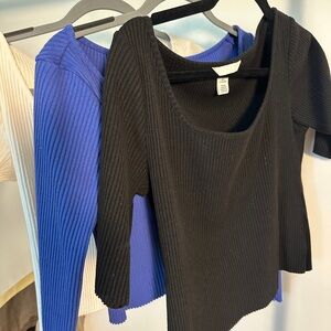 BUNDLE H&M Ribbed Top Square Neck NWOT